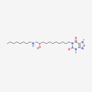 molecular formula C26H47N5O3 B1214694 1-(11-Octylamino-10-hydroxyundecyl)-3,7-dimethylxanthine CAS No. 166981-11-9