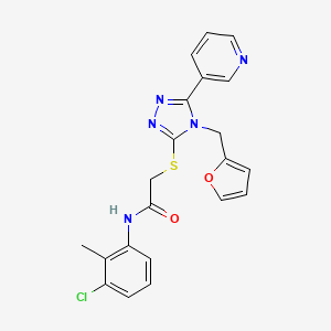 molecular formula C21H18ClN5O2S B12146953 N-(3-chloro-2-methylphenyl)-2-{[4-(furan-2-ylmethyl)-5-(pyridin-3-yl)-4H-1,2,4-triazol-3-yl]sulfanyl}acetamide 