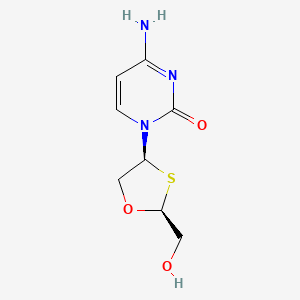 molecular formula C8H11N3O3S B1214696 4-amino-1-[(2S,4S)-2-(hydroxymethyl)-1,3-oxathiolan-4-yl]pyrimidin-2-one CAS No. 143338-12-9