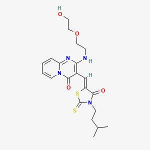 2-{[2-(2-hydroxyethoxy)ethyl]amino}-3-{(Z)-[3-(3-methylbutyl)-4-oxo-2-thioxo-1,3-thiazolidin-5-ylidene]methyl}-4H-pyrido[1,2-a]pyrimidin-4-one