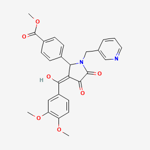 methyl 4-[(3E)-3-[(3,4-dimethoxyphenyl)-hydroxymethylidene]-4,5-dioxo-1-(pyridin-3-ylmethyl)pyrrolidin-2-yl]benzoate