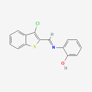 molecular formula C15H10ClNOS B1214697 2-[(3-Chloro-1-benzothiophen-2-yl)methylideneamino]phenol 