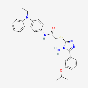 molecular formula C27H28N6O2S B12147001 2-{4-amino-5-[3-(methylethoxy)phenyl](1,2,4-triazol-3-ylthio)}-N-(9-ethylcarba zol-3-yl)acetamide 