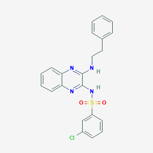 3-chloro-N-{3-[(2-phenylethyl)amino]quinoxalin-2-yl}benzenesulfonamide