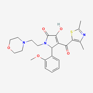 molecular formula C23H27N3O5S B12147037 4-[(2,4-Dimethyl(1,3-thiazol-5-yl))carbonyl]-3-hydroxy-5-(2-methoxyphenyl)-1-(2-morpholin-4-ylethyl)-3-pyrrolin-2-one 