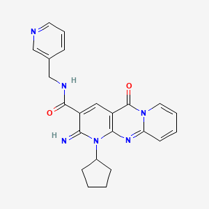 7-cyclopentyl-6-imino-2-oxo-N-[(pyridin-3-yl)methyl]-1,7,9-triazatricyclo[8.4.0.0^{3,8}]tetradeca-3(8),4,9,11,13-pentaene-5-carboxamide