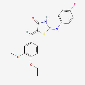 molecular formula C19H17FN2O3S B12147051 (5Z)-5-(4-ethoxy-3-methoxybenzylidene)-2-[(4-fluorophenyl)amino]-1,3-thiazol-4(5H)-one 