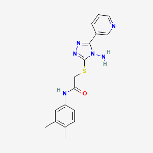 2-[(4-amino-5-pyridin-3-yl-1,2,4-triazol-3-yl)sulfanyl]-N-(3,4-dimethylphenyl)acetamide