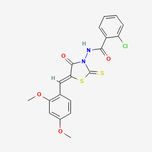 2-chloro-N-[(5Z)-5-(2,4-dimethoxybenzylidene)-4-oxo-2-thioxo-1,3-thiazolidin-3-yl]benzamide