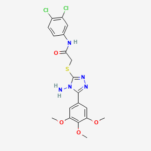 molecular formula C19H19Cl2N5O4S B12147139 2-[4-amino-5-(3,4,5-trimethoxyphenyl)(1,2,4-triazol-3-ylthio)]-N-(3,4-dichloro phenyl)acetamide 