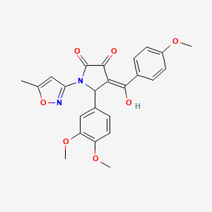 (4E)-5-(3,4-dimethoxyphenyl)-4-[hydroxy(4-methoxyphenyl)methylidene]-1-(5-methyl-1,2-oxazol-3-yl)pyrrolidine-2,3-dione