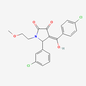 (4E)-5-(3-chlorophenyl)-4-[(4-chlorophenyl)(hydroxy)methylidene]-1-(2-methoxyethyl)pyrrolidine-2,3-dione