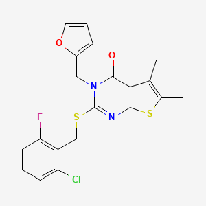 2-[(2-chloro-6-fluorobenzyl)sulfanyl]-3-(furan-2-ylmethyl)-5,6-dimethylthieno[2,3-d]pyrimidin-4(3H)-one