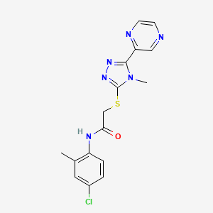 N-(4-chloro-2-methylphenyl)-2-{[4-methyl-5-(pyrazin-2-yl)-4H-1,2,4-triazol-3-yl]sulfanyl}acetamide