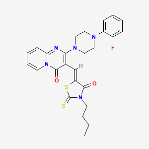 3-[(Z)-(3-butyl-4-oxo-2-thioxo-1,3-thiazolidin-5-ylidene)methyl]-2-[4-(2-fluorophenyl)piperazin-1-yl]-9-methyl-4H-pyrido[1,2-a]pyrimidin-4-one