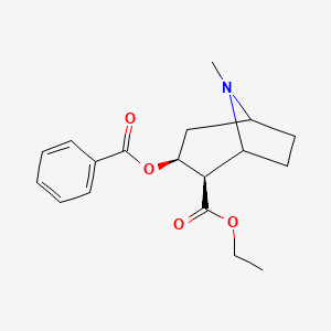 molecular formula C18H23NO4 B1214726 ethyl (2R,3S)-3-benzoyloxy-8-methyl-8-azabicyclo[3.2.1]octane-2-carboxylate 