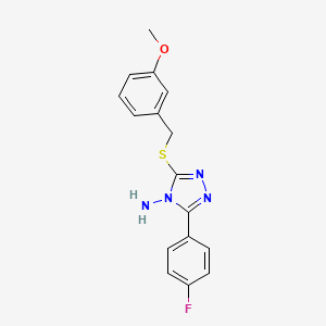 5-(4-Fluorophenyl)-3-[(3-methoxyphenyl)methylthio]-1,2,4-triazole-4-ylamine