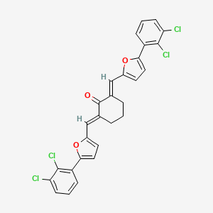 molecular formula C28H18Cl4O3 B12147473 C28H18Cl4O3 