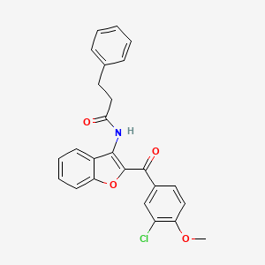 N-{2-[(3-chloro-4-methoxyphenyl)carbonyl]-1-benzofuran-3-yl}-3-phenylpropanamide