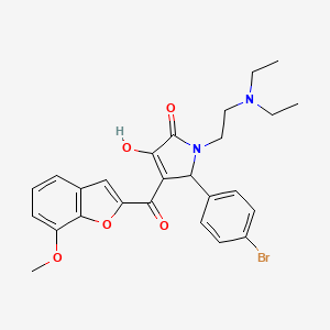 molecular formula C26H27BrN2O5 B12147501 1-[2-(Diethylamino)ethyl]-5-(4-bromophenyl)-3-hydroxy-4-[(7-methoxybenzo[d]fur an-2-yl)carbonyl]-3-pyrrolin-2-one 