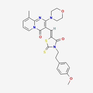 3-[(Z)-{3-[2-(4-methoxyphenyl)ethyl]-4-oxo-2-thioxo-1,3-thiazolidin-5-ylidene}methyl]-9-methyl-2-(morpholin-4-yl)-4H-pyrido[1,2-a]pyrimidin-4-one