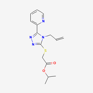 molecular formula C15H18N4O2S B12147528 Methylethyl 2-(4-prop-2-enyl-5-(2-pyridyl)-1,2,4-triazol-3-ylthio)acetate 