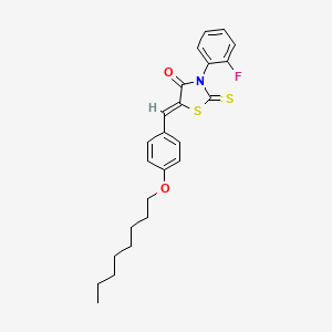 molecular formula C24H26FNO2S2 B12147554 (5Z)-3-(2-fluorophenyl)-5-[4-(octyloxy)benzylidene]-2-thioxo-1,3-thiazolidin-4-one 