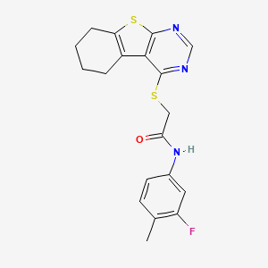 N-(3-fluoro-4-methylphenyl)-2-(5,6,7,8-tetrahydro[1]benzothieno[2,3-d]pyrimidin-4-ylsulfanyl)acetamide