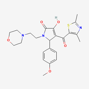 molecular formula C23H27N3O5S B12147613 4-[(2,4-Dimethyl(1,3-thiazol-5-yl))carbonyl]-3-hydroxy-5-(4-methoxyphenyl)-1-(2-morpholin-4-ylethyl)-3-pyrrolin-2-one 