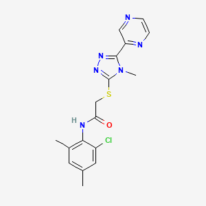 N-(2-chloro-4,6-dimethylphenyl)-2-{[4-methyl-5-(pyrazin-2-yl)-4H-1,2,4-triazol-3-yl]sulfanyl}acetamide