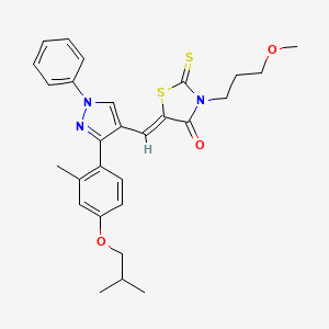 (5Z)-3-(3-methoxypropyl)-5-({3-[2-methyl-4-(2-methylpropoxy)phenyl]-1-phenyl-1H-pyrazol-4-yl}methylidene)-2-thioxo-1,3-thiazolidin-4-one