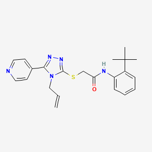 molecular formula C22H25N5OS B12147710 N-(2-tert-butylphenyl)-2-{[4-(prop-2-en-1-yl)-5-(pyridin-4-yl)-4H-1,2,4-triazol-3-yl]sulfanyl}acetamide 