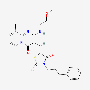 2-[(2-methoxyethyl)amino]-9-methyl-3-{(Z)-[4-oxo-3-(3-phenylpropyl)-2-thioxo-1,3-thiazolidin-5-ylidene]methyl}-4H-pyrido[1,2-a]pyrimidin-4-one