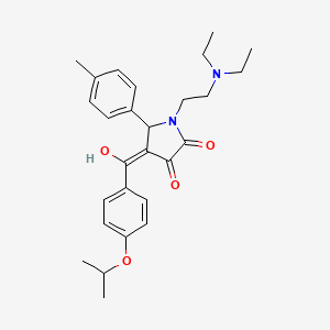 molecular formula C27H34N2O4 B12147783 (4E)-1-[2-(diethylamino)ethyl]-4-{hydroxy[4-(propan-2-yloxy)phenyl]methylidene}-5-(4-methylphenyl)pyrrolidine-2,3-dione 