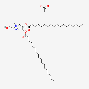 molecular formula C45H89NO7 B1214779 n-(2-Hydroxyethyl)-n,n-dimethyl-2,3-bis(octadecanoyloxy)propan-1-aminium acetate CAS No. 7059-39-4