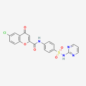 6-chloro-4-oxo-N-[4-(pyrimidin-2-ylsulfamoyl)phenyl]-4H-chromene-2-carboxamide