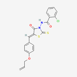 2-chloro-N-{(5Z)-4-oxo-5-[4-(prop-2-en-1-yloxy)benzylidene]-2-thioxo-1,3-thiazolidin-3-yl}benzamide