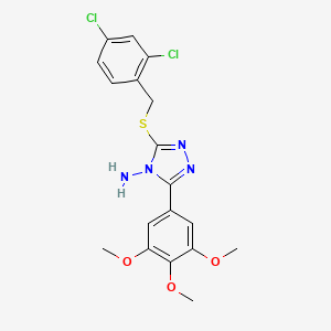 molecular formula C18H18Cl2N4O3S B12147831 3-[(2,4-dichlorobenzyl)sulfanyl]-5-(3,4,5-trimethoxyphenyl)-4H-1,2,4-triazol-4-amine 