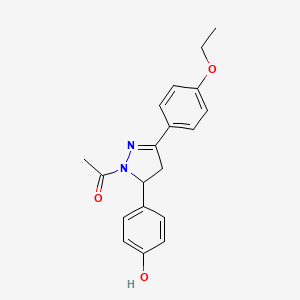 molecular formula C19H20N2O3 B12147843 1-Acetyl-3-(4-ethoxyphenyl)-5-(4-hydroxyphenyl)-2-pyrazoline CAS No. 5496-40-2