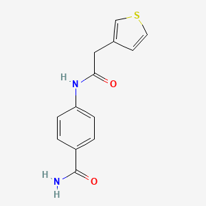 molecular formula C13H12N2O2S B12147862 4-[2-(Thiophen-3-yl)acetamido]benzamide 