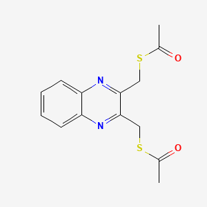 molecular formula C14H14N2O2S2 B1214787 2,3-Bis(acetylmercaptomethyl)quinoxaline CAS No. 36014-40-1