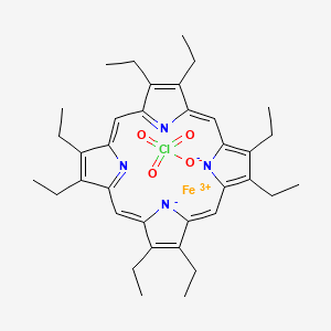 molecular formula C36H44ClFeN4O4 B1214788 Octaethylporphyrinatoiron(III)perchlorate CAS No. 50540-30-2