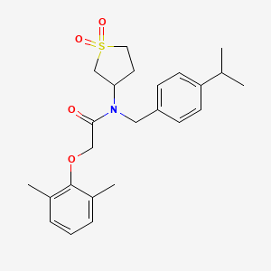 molecular formula C24H31NO4S B12147893 2-(2,6-dimethylphenoxy)-N-(1,1-dioxidotetrahydrothiophen-3-yl)-N-[4-(propan-2-yl)benzyl]acetamide 