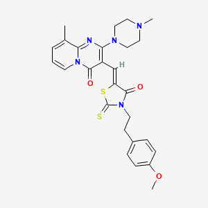 3-[(Z)-{3-[2-(4-methoxyphenyl)ethyl]-4-oxo-2-thioxo-1,3-thiazolidin-5-ylidene}methyl]-9-methyl-2-(4-methylpiperazin-1-yl)-4H-pyrido[1,2-a]pyrimidin-4-one