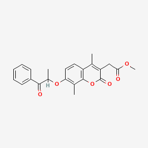 methyl {4,8-dimethyl-2-oxo-7-[(1-oxo-1-phenylpropan-2-yl)oxy]-2H-chromen-3-yl}acetate