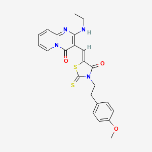 2-(ethylamino)-3-[(Z)-{3-[2-(4-methoxyphenyl)ethyl]-4-oxo-2-thioxo-1,3-thiazolidin-5-ylidene}methyl]-4H-pyrido[1,2-a]pyrimidin-4-one