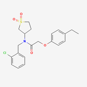 molecular formula C21H24ClNO4S B12147919 N-(2-chlorobenzyl)-N-(1,1-dioxidotetrahydrothiophen-3-yl)-2-(4-ethylphenoxy)acetamide 