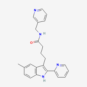 4-[5-methyl-2-(pyridin-2-yl)-1H-indol-3-yl]-N-(pyridin-3-ylmethyl)butanamide