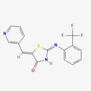 (2E,5Z)-5-(pyridin-3-ylmethylidene)-2-{[2-(trifluoromethyl)phenyl]imino}-1,3-thiazolidin-4-one