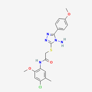 molecular formula C19H20ClN5O3S B12147989 2-[4-amino-5-(4-methoxyphenyl)(1,2,4-triazol-3-ylthio)]-N-(4-chloro-2-methoxy-5-methylphenyl)acetamide 